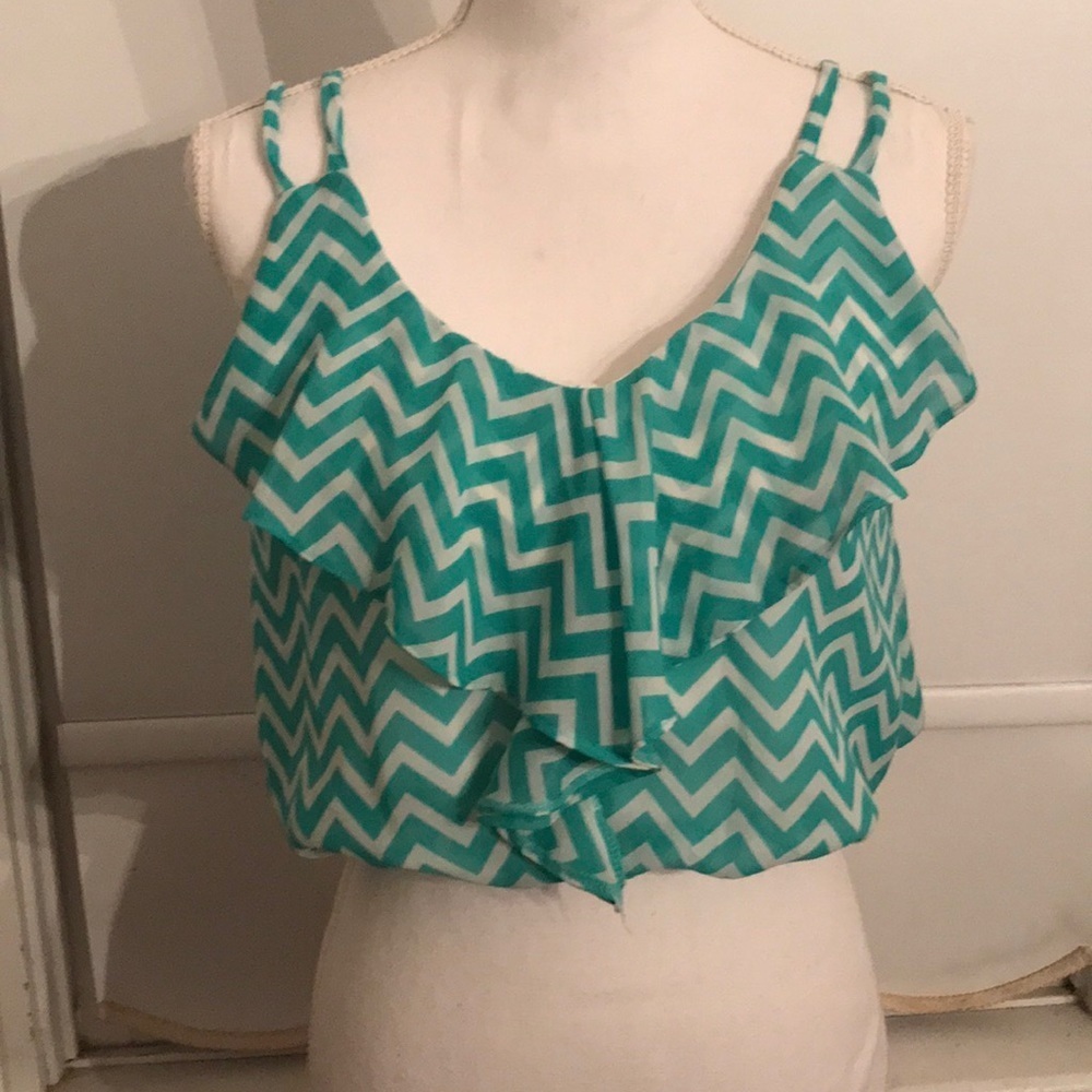 Charlotte Russe Chevron Crop Top A1